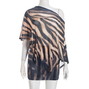 Conjunto de Dos Piezas para Mujer, <span class=keywords><strong>Blusa</strong></span> <span class=keywords><strong>con</strong></span> Hombros Descubiertos y <span class=keywords><strong>Falda</strong></span> Estampada, Elegante y Casual, 2026 - Product Image 6
