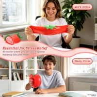 Balle anti-stress géante en TPR souple de 6 pouces en forme de fraise, à remontée lente, jouet sensoriel pour soulager l'anxiété, pour les enfants de 5 à 7 ans et les adultes