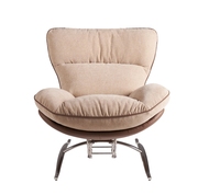 Fauteuil de lecture confortable en tissu de style décontracté, nouveau design, pour villa, salon, chambre, hôtel, restaurant, rembourrage en mousse
