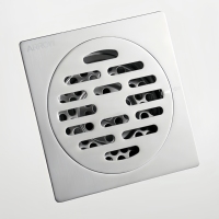Drain de douche carré en acier inoxydable poli argenté de 100 mm de diamètre extérieur, design moderne ARROW, pour usage hôtelier