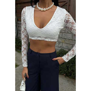 Pantalones Palazzo Elegantes de Pierna Ancha, Cintura Alta, Color Azul Marino, Crepé Antiarrugas, Pantalones para Mujer - Product Image 2