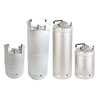 KIMLONG Mini Barril de Cerveza de Acero Inoxidable de 5 Galones (19L) con Presión de 3 Bares, Asa de Plástico y Conector de Retención Rápida Completo