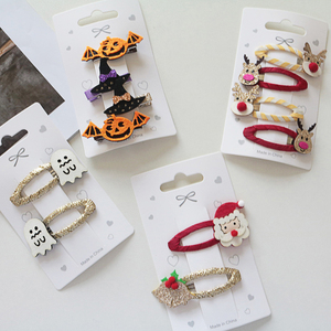Pince à cheveux, serre-tête et barrette pour enfants et bébés filles, thème Halloween, avec ruban pailleté, fait main, style mignon - Product Image 5