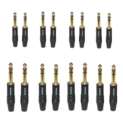 6.35mm TRS Male OFC Copper Plug for Electric Guitar Mixer AUX Speaker Audio Cable Wire Connector 1/4 Inch Audio Jack Stereo Plug
