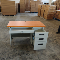 Bureau d'ordinateur convertible moderne en métal avec tiroirs pour usage domestique et commercial