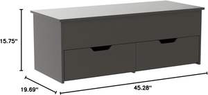 Home Source Modern Lift Top Panel negro Mesa de centro de abedul Marco de hierro Tapa pivotante Bloqueo Admite 2 cajones de almacenamiento grandes - Product Image 2