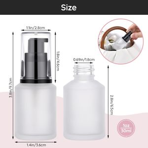 Frasco de Vidro Fosco para Base 30ml, Embalagem Cosmética Fosca com Bomba para Sérum Facial e Loção Líquida – Atacado - Product Image 2