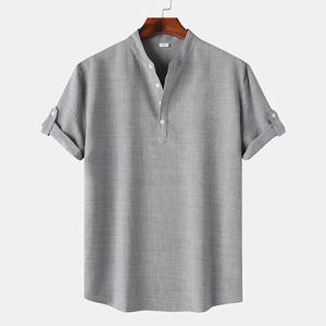 Camicia estiva da <span class=keywords><strong>uomo</strong></span> a <span class=keywords><strong>maniche</strong></span> <span class=keywords><strong>corte</strong></span> Plus Size 3XL colletto rialzato-personalizzabile all'ingrosso per il commercio estero - Product Image 3