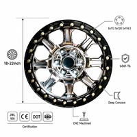 Rines Forjados de Alto Rendimiento DW con Acabado Cromado y Beadlock de 17, 18, 20 y 22 Pulgadas, Compatibles con Ram 2500, Rines y Llantas de Aleación Personalizadas para Trabajo Pesado