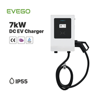 EVEGO Nueva Estación de Carga para Vehículos Eléctricos de Corriente Continua de Alta Eficiencia de 7kW, CCS1/CCS2/GBT/CHAdeMO/NACS 240V, Cargador Rápido Ultra de Montaje en Pared