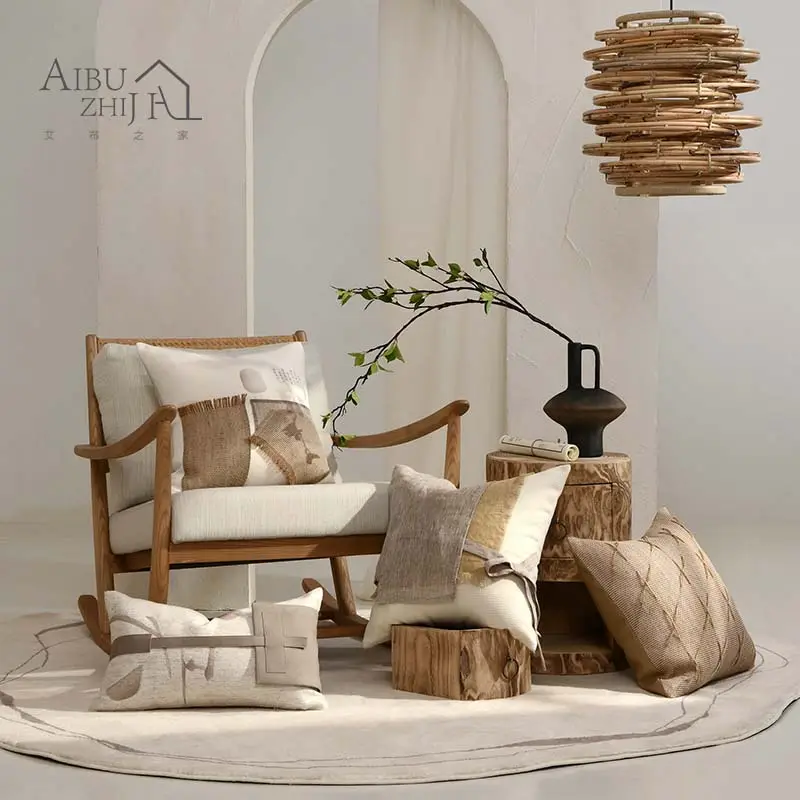 AIBUZHIJIA الأصلي مجردة تصميم أريكة فيلا فندق المنزل غرفة نوم غرفة المعيشة غطاء الوسادة وسادة رمية‏ مزخرفة يغطي