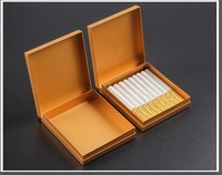 Étui à cigarettes minimaliste en or massif pour hommes, couleur unie, capacité 20 pièces, durable, portable, logo personnalisé, vente en gros