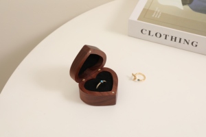 Luxury Walnut Wood <b>Ring</b> <b>Box</b> Elegant Jewelry Presentation Case for Wedding Proposal Engagement Gift Packaging jewelry packaging - Product Image 4