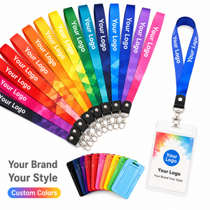 Custom Logo <b>Lanyard</b> Wholesale Colorful <b>Polyester</b> Strap With ID Card Holder Metal Clip For Exhibition Conference Event gift - Product Image 1