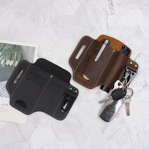 내구성 있는 가죽 전술용 칼집 벨트 장착형 멀티툴 홀더 (칼 및 손전등용) 헤비듀티 아웃도어 기어 액세서리 - Product Image 3