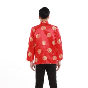<span class=keywords><strong>Traje</strong></span> <span class=keywords><strong>Tradicional</strong></span> <span class=keywords><strong>Chino</strong></span> Rojo Tang para Hombres y Mujeres, Vestuario Folclórico - Product Image 5