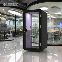 Cabine Acoustique Insonorisée pour Bureau, Téléphone, Portable, Pliable, avec LED, pour Extérieur, Soins de Santé, Hôtels