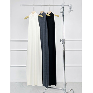 468 col roulé à manches longues sweat tenue décontractée automne soirée maxi fête gris clair noir blanc élégant dîner formel personnalisé - Product Image 3
