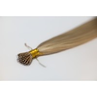 Extensions de cheveux humains naturels brésiliens Remy de haute qualité, double épaisseur, pointe nano, micro-perles, vierges brutes