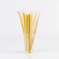 Personnalisation du fabricant OEM paille à boire en fibre de canne à sucre compostable biodégradable 12 mm à pointe pointue pour jus