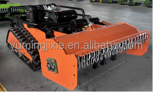 Robot tondeuse intelligent agricole industriel à 5 moteurs, boîte de vitesses, transmission hybride, télécommande, chenilles, pompe, roulement, tondeuse à gazon de 85 cm - Product Image 4