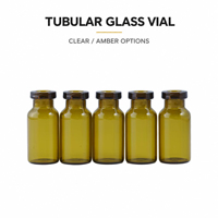 Flacon stérile en verre borosilicate neutre résistant aux chocs thermiques de 5 ml et 10 ml avec bouchon en caoutchouc pour le stockage de liquides