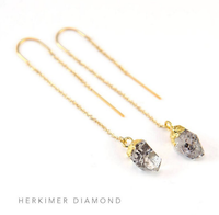 Boucles d'oreilles pendantes en cristal brut plaqué or 18 carats, pierres précieuses personnalisées, fil en argent sterling, boucles d'oreilles fines à enfiler