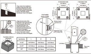 Poste de luz de calle galvanizado de inmersión en caliente de entrega rápida 25ft <span class=keywords><strong>4</strong></span> "11 calibre Poste de luz de acero cuadrado recto - Product Image 5