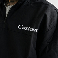 Ensemble 2 pièces Y2K Streetwear pour homme : Pull léger en nylon à demi-zip avec poignets élastiques et pantalon ample à cordon de serrage imprimé