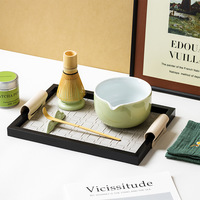 Ensemble de café matcha minimaliste et écologique de 10 pièces avec logo personnalisé, bol à matcha japonais, fouet en bambou, céramique, OEM