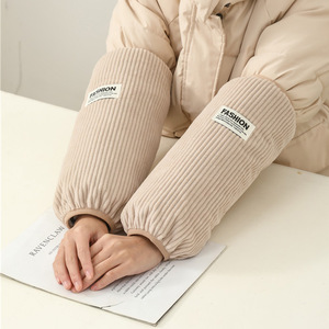 Manches de protection en velours côtelé pour adultes, vêtements de travail anti-salissure, durables, chauds, épaissis, à rayures - Product Image 1
