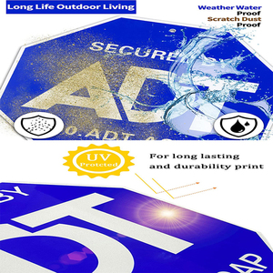 カスタム耐候性金属反射警告セキュリティヤードサインボード<span class=keywords><strong>Adt</strong></span>アルミニウムポール付き - Product Image 3