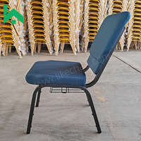 Chaise de culte rembourrée moderne gris foncé durable et écologique, empilable, en tissu de haute qualité pour hôtels, auditoriums et théâtres