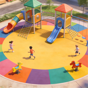 Granulés de caoutchouc EPDM sûrs et non toxiques pour les surfaces de jeux pour enfants, revêtement de sol souple résistant aux chocs et à l'usure, équipement de jeux extérieur - Product Image 2