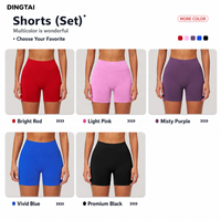 Ensemble de yoga Dingtai sans couture à dos croisé, short de compression taille haute respirant et à séchage rapide, ensemble 2 pièces soutien-gorge de sport pour femme