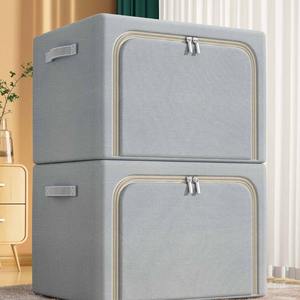 صندوق تخزين ملابس متعدد الأغراض قابل للطي مصنوع من قماش أكسفورد الاصطناعي الفاخر مع إطار فولاذي، مقاوم للغبار والرطوبة - Product Image 5