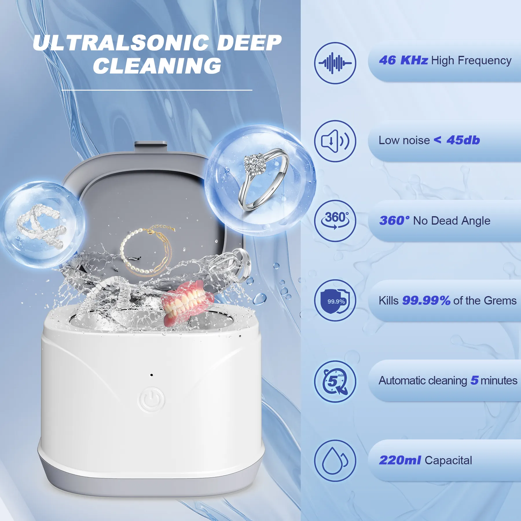 Ev seyahat küçük akıllı elektrikli ultrasonik takı yıkama ultrasonik gözlük otomatik taşınabilir Mini çamaşır makinesi