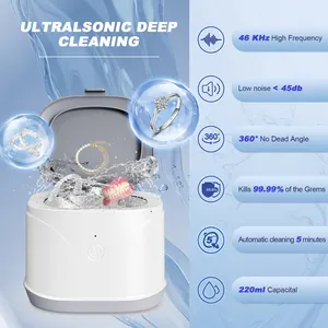 Home Travel Small Smart Electric Ultrasonic Jewelry Washer Ultrasonic Glasses Automatic Portable Mini Washing Machine
