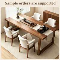 Ensemble table et chaises de style chinois moderne, table à thé minimaliste avec grande planche pour la maison, le bureau ou le balcon