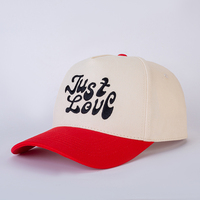 Casquette de baseball sportive personnalisée de haute qualité, 5 panneaux, bicolore, structurée, 100% coton, avec logo brodé