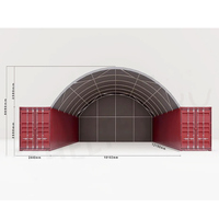 Abri de stockage en dôme préfabriqué robuste pour l'extérieur de 40 pieds avec structure en aluminium recouvert de PVC et garantie de 10 ans