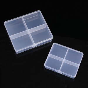 Transparent Plastic Storage Box 4 Compartment With Lid For Jewelry Fishing Nail Art Eco Friendly Rectangle PP Material - Product Image 1