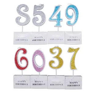 China Fabriek Glitter Verjaardagstaart Nummer Kaarsen Voor Kids