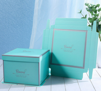 Logo personnalisé haute qualité cadeau gâteau dessert boîte paquets impression carton papier emballage anniversaire mariage gâteau boîte avec ruban