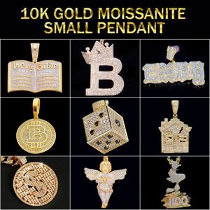 10k Or Moissanite Monnaie Signe Logo Pendentif Classique Ice Out Baguette Or Pur Pendentif Fine Jewelry - Product Image 4
