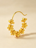 925 Sterling Silber 24K Vergoldete Luxus Blumen-C-Form Ohrringe, Süße Gänseblümchen-Ohrringe für Strandurlaub Damenschmuck