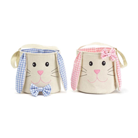 Panier de rangement en toile personnalisé avec un adorable visage de lapin, panier de Pâques pour la chasse aux œufs, cadeaux