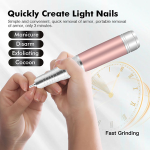 Stylo à polir les ongles, meuleuse électrique portable pour manucure et pédicure, or rose noir - Product Image 4