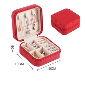 WEIMEI Hot Sale New Travel Leather Jewelry Organizer Storage Ring <b>Earring</b> Necklace Packaging Zipper Bag Jewellery <b>Gift</b> <b>Box</b> - Product Image 6