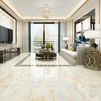 Azulejos de Porcelana para Piso, Estilo Europeo, Color Amarillo Brillante, 800x800, Premium, Antideslizantes, Efecto Mármol Jade, para Sala de Estar